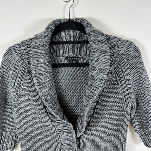 Theory Linen Blend Shawl Collar Cowl Neck Logane/Marbella Cardigan Sweater Small - Picture 3 of 7